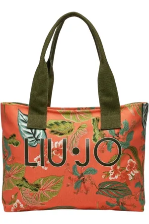 Liu Jo Tote Bags, female, , Size: ONE SIZE Floral Orange Bag with Zip Closure