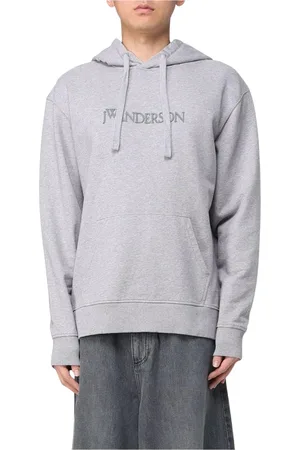 J.W.Anderson Hoodies, male, , Size: S Grey Embroidered Logo Hoodie