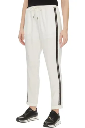 Liu Jo Sweatpants, female, , Size: M Classic Ivory Sweatpants with Drawstring Waist