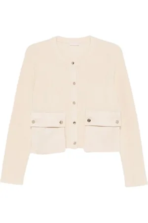 Liu Jo Cardigans, female, , Size: XL Ribbed Knit Cardigan Beige