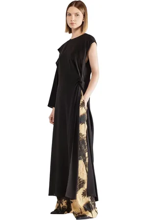 ERIKA CAVALLINI Maxi Dresses, female, , Size: S Long silk dress with round neckline