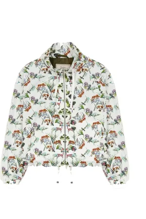 HERNO Light Jackets, female, , Size: M White Floral Print Bomber Jacket