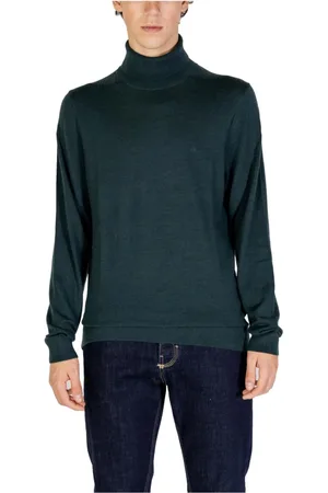 Calvin Klein Turtlenecks, male, , Size: L Wool Knit Turtleneck Sweater
