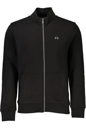 La Martina Zip-throughs, male, , Size: 2XL Fleece Zip Sweatshirt with Embroidery