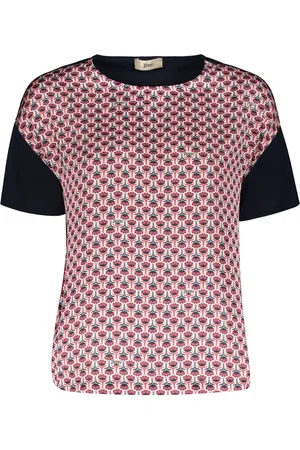 HERNO T-Shirts, female, , Size: L Print Blouse with Wide Neckline