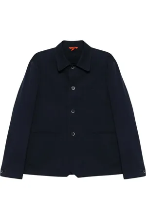 BARENA Light Jackets, male, , Size: S Cotton overshirt with patch pockets and button closure