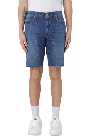 Jeckerson Denim Shorts, male, , Size: W35 Stylish Denim Panel Shorts