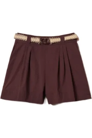 Twin-Set Short Shorts, female, , Size: S Coffee Bermuda Shorts