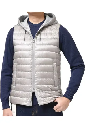 HERNO Vests, male, , Size: 3XL Hooded Down Vest with Zip
