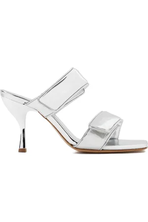 Gia Borghini Heeled Mules, female, , Size: 8 US Metallic Sandals Elevate Style Comfortably