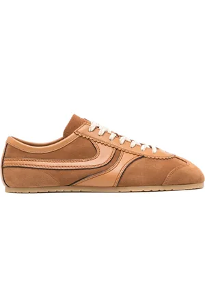 DRIES VAN NOTEN Sneakers, female, , Size: 8 1/2 US Camel Panelled Lace-Up Sneakers