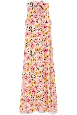 Staud Maxi Dresses, female, , Size: M Velvet Floral Dress with Bow Detail