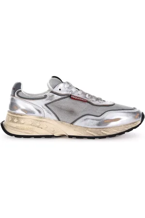 Dsquared2 Sneakers, male, , Size: 8 US Silver Sneakers Vintage Mesh Running Shoes