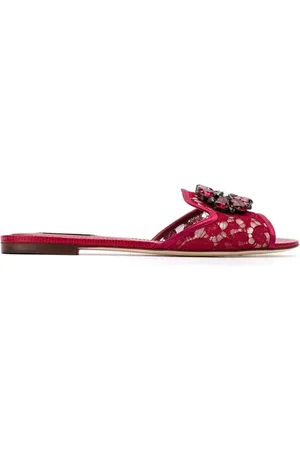 Dolce & Gabbana Sliders, female, , Size: 5 US Sandals with Crystal Embellishments