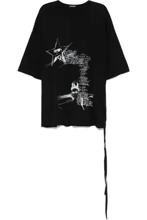 ANN DEMEULEMEESTER T-Shirts, male, , Size: S Crew Neck Sketch Print T-shirt