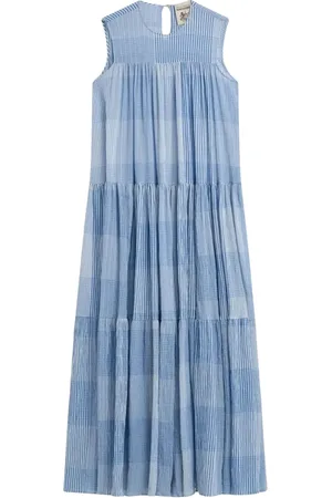SEMICOUTURE Maxi Dresses, female, , Size: 2XS Cotton Sleeveless Long Dress with Ruffles