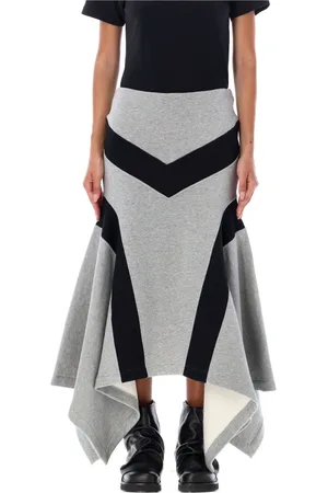The Attico Midi Skirts, female, , Size: 2XS Grey Melange + Black Longuette Skirt