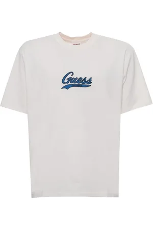 Guess T-Shirts, male, , Size: L Embroidered Logo Cotton Tee
