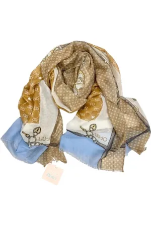 Liu Jo Scarves, female, , Size: ONE SIZE Elegant Fringed Stole with Logo Print