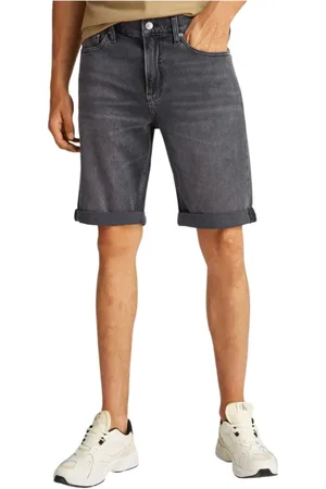 Calvin Klein Denim Shorts, male, , Size: W28 Grey Cotton Blend Shorts with Pockets