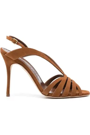Manolo Blahnik High Heel Sandals, female, , Size: 10 US Suede Sandals Elegant Style