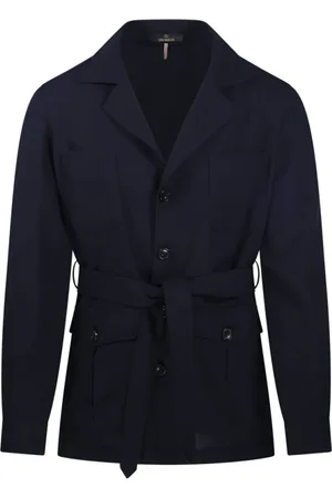 Biagio Santaniello Light Jackets, male, , Size: M Navy Shirt Jacket