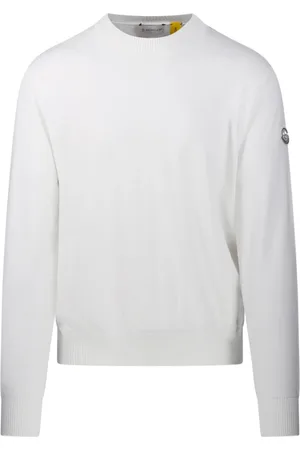 Moncler Round-neck Knitwear, male, , Size: M Natural Crew Neck Sweatshirt