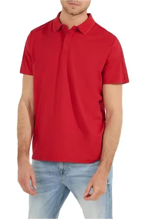 Guess Polo Shirts, male, , Size: XS Logo Polo Shirt with Button Detail