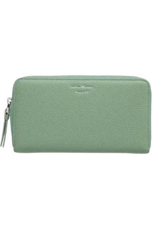 Emporio Armani Wallets & Cardholders, female, , Size: ONE SIZE Zip Around Wallets in Sage