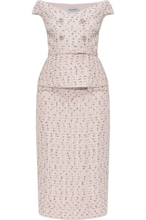 Self-Portrait Midi Dresses, female, , Size: XS Tweed dress with lurex thread