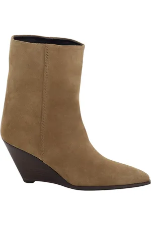 Closed Heeled Boots, female, , Size: 8 US Suede Mid-Heel Ankle Boot