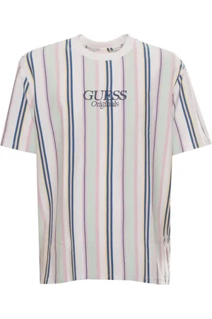 Guess T-Shirts, male, , Size: XS Striped Logo T-Shirt