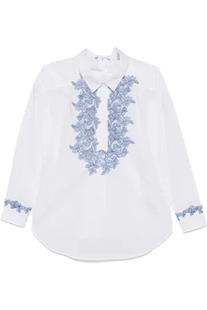 ERMANNO SCERVINO Shirts, female, , Size: M Floral Lace Blouse with Bow