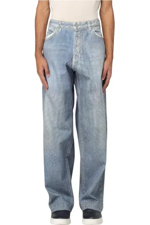 Emporio Armani Loose-fit Jeans, male, , Size: W32 Premium Wide Leg Jeans for Men
