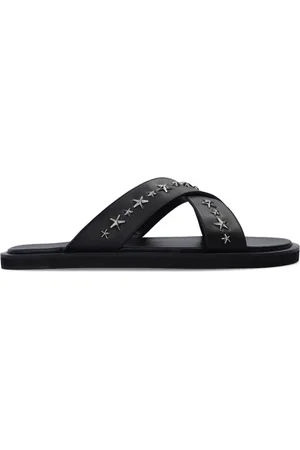Jimmy Choo Sliders, male, , Size: 8 US Leather Sandals for Men