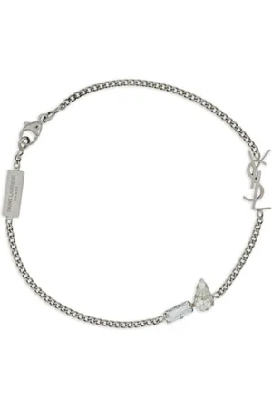 Saint Laurent Bracelets, female, , Size: S Gemstone Logo Bracelet in Silver
