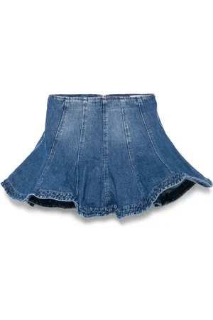 Msgm Denim Skirts, female, , Size: 2XS Denim Peplum Mini Skirt