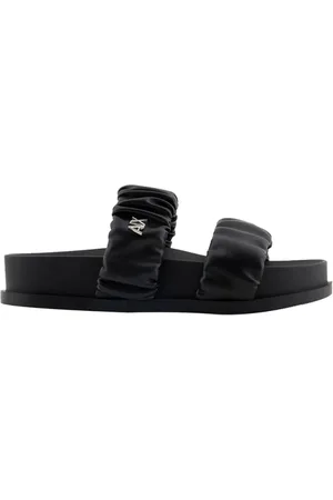Armani Exchange Sliders, female, , Size: 8 US Crossed Strap Summer Sandals