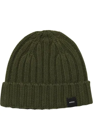 Aspesi Beanies, male, , Size: ONE SIZE Ribbed Knit Wool Beanie