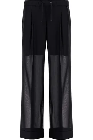 HERNO Wide Trousers, female, , Size: XS Mesh Drawstring Trousers