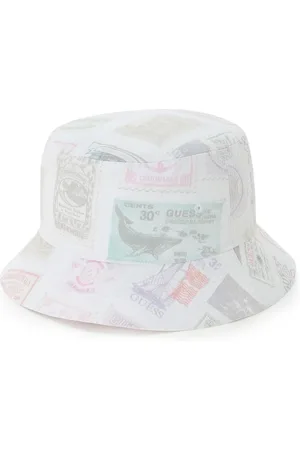 Guess Hats, male, , Size: ONE SIZE Patterned Bi-Color Bucket Hat with Logo