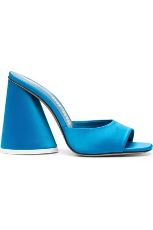 The Attico Heeled Mules, female, , Size: 7 US Clear Satin Mules High Heel