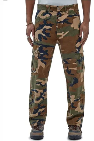 Guess Straight Trousers, male, , Size: W32 L32 Logo Print Zip Trousers Stylish Touch