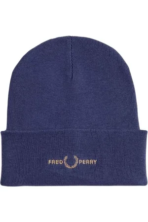 Fred Perry Beanies, male, , Size: ONE SIZE Navy Cotton Beanie Hat