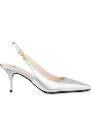Moschino Pumps, female, , Size: 10 US Silver Ballerina Shoes Elegant Style