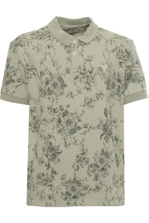 Guess Polo Shirts, male, , Size: XS Floral Pattern Polo Shirt with Embroidered Logo
