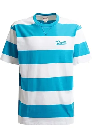 Guess T-Shirts, male, , Size: S Striped Logo T-Shirt