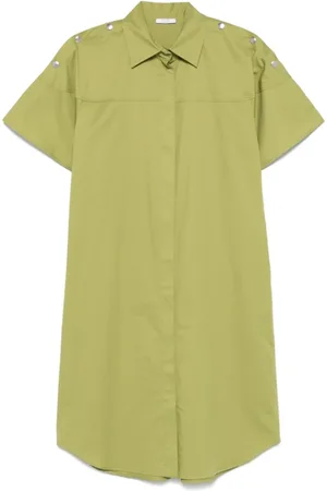 PESERICO SIGN Shirt Dresses, female, , Size: XL Midi Shirt Dress with Pleated Detail