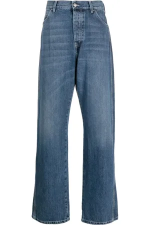 Alexander McQueen Straight Jeans, male, , Size: L Wide-Leg Panelled Jeans