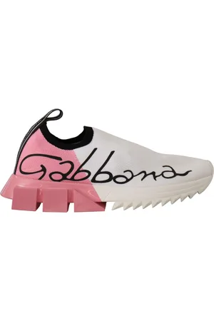 Dolce & Gabbana Sneakers, female, , Size: 5 US Elegant Sorrento Slip-On Sneakers White Pink